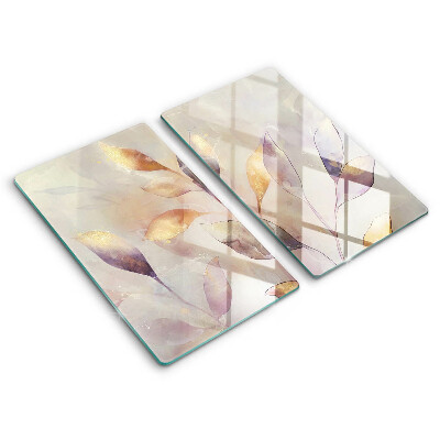 Protection plaque induction Feuilles de bohème peintes