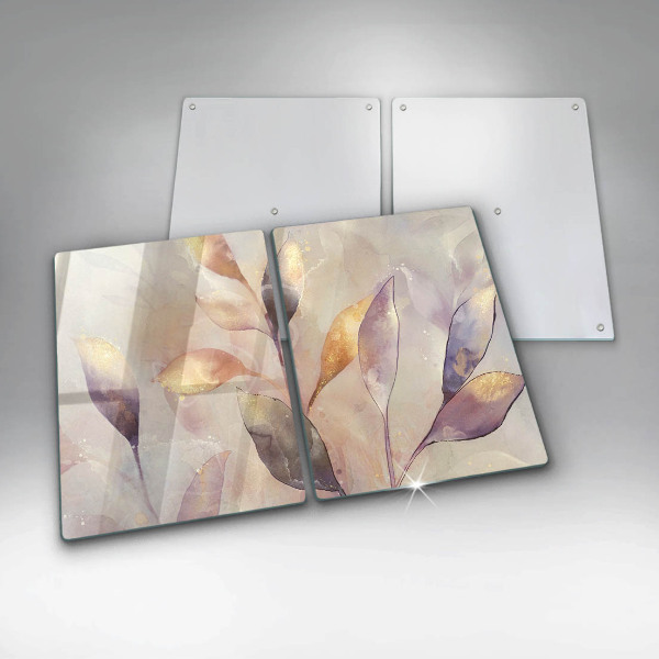 Protection plaque induction Feuilles de bohème peintes