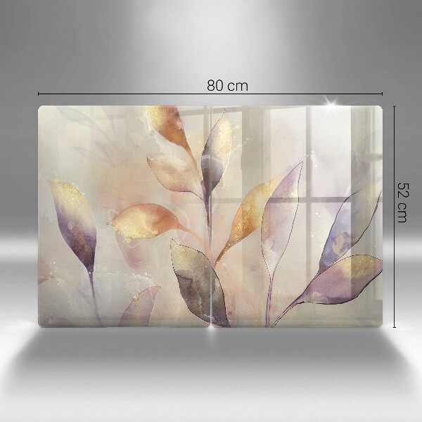 Protection plaque induction Feuilles de bohème peintes