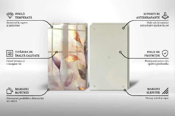 Protection plaque induction Feuilles de bohème peintes