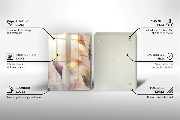 Protection plaque induction Feuilles de bohème peintes