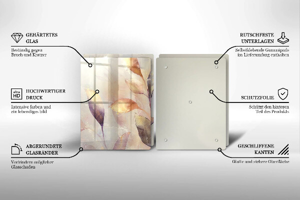 Protection plaque induction Feuilles de bohème peintes