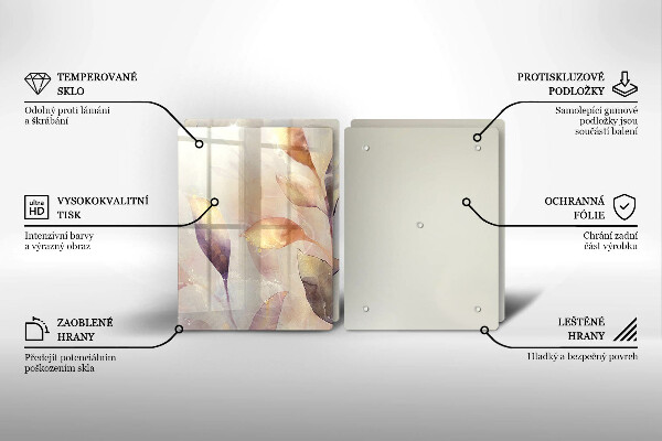 Protection plaque induction Feuilles de bohème peintes