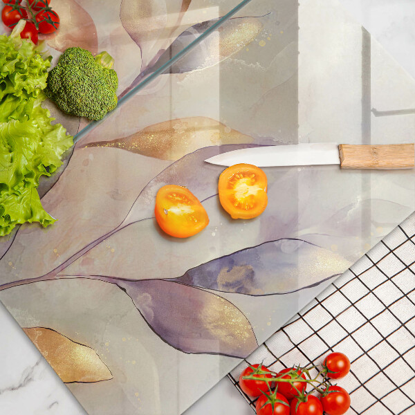 Protection plaque induction Feuilles de bohème peintes