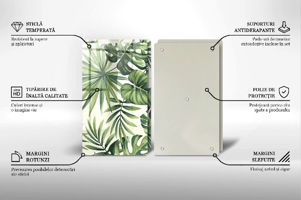 Protection plaque induction Illustration de feuilles de Monstera