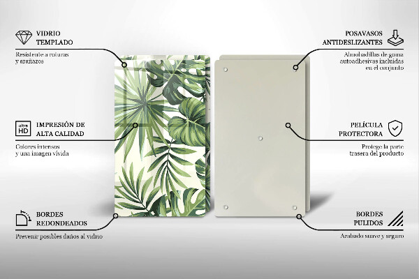 Protection plaque induction Illustration de feuilles de Monstera