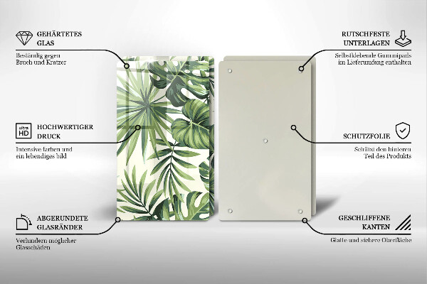 Protection plaque induction Illustration de feuilles de Monstera