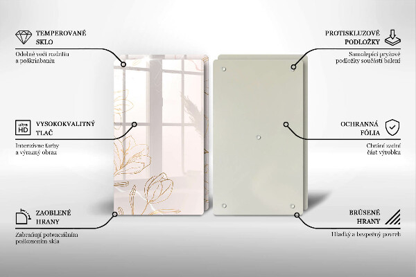 Cache plaque de cuisson Contours de fleurs