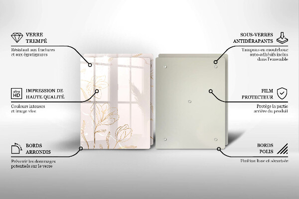 Cache plaque de cuisson Contours de fleurs