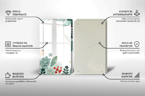 Cache plaque de cuisson Feuilles d'aquarelle