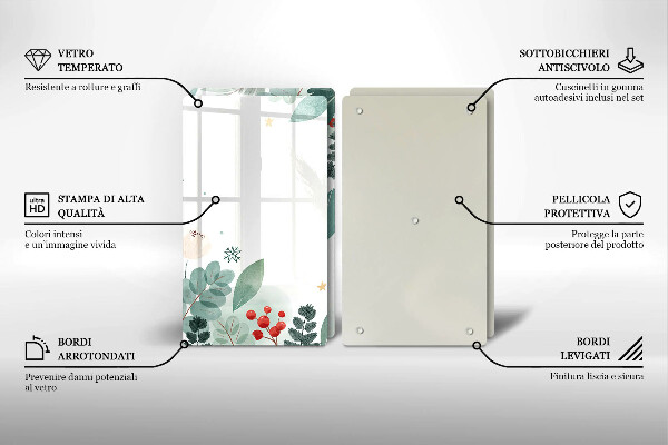 Cache plaque de cuisson Feuilles d'aquarelle