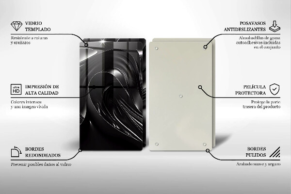 Protection plaque induction Messe noire abstraite