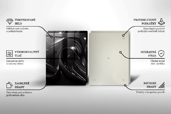 Protection plaque induction Messe noire abstraite