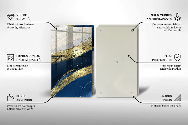 Protection plaque induction Texture avec de l'or