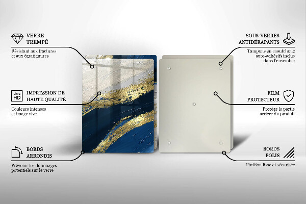 Protection plaque induction Texture avec de l'or