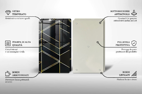 Protection plaque induction Triangles abstraits