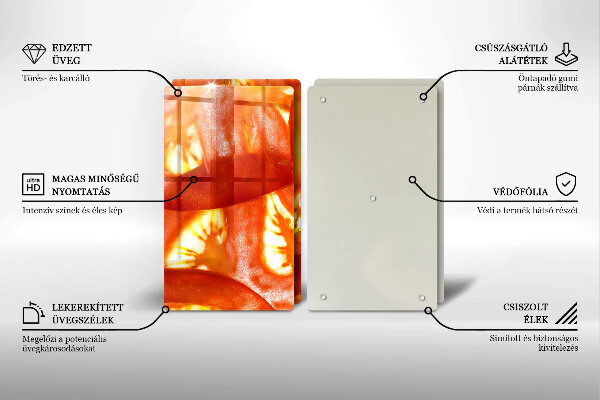 Protection plaque induction Une tranche de tomate rouge