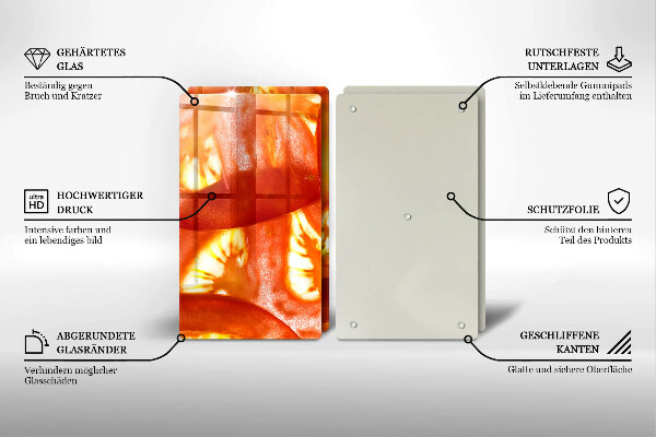 Protection plaque induction Une tranche de tomate rouge