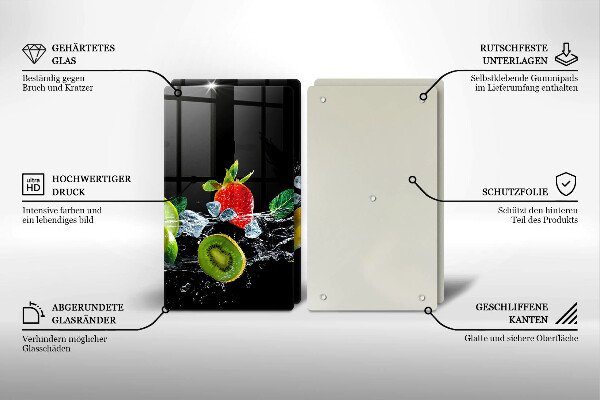 Protection plaque induction Fruits dans l'eau