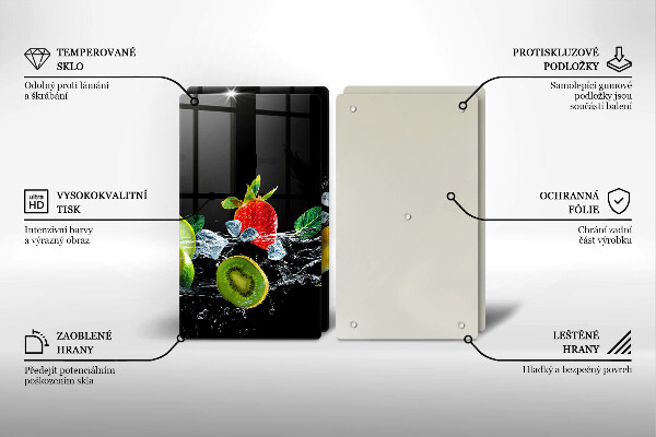 Protection plaque induction Fruits dans l'eau