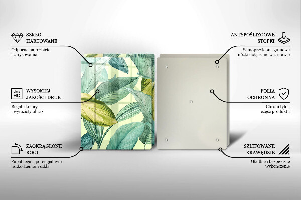 Protection plaque induction Feuilles tropicales vertes