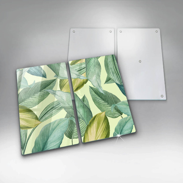 Protection plaque induction Feuilles tropicales vertes