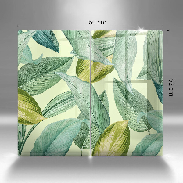 Protection plaque induction Feuilles tropicales vertes