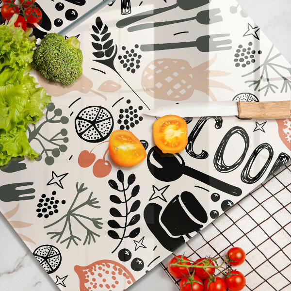 Protection plaque induction Motif de cuisine de dessin animé