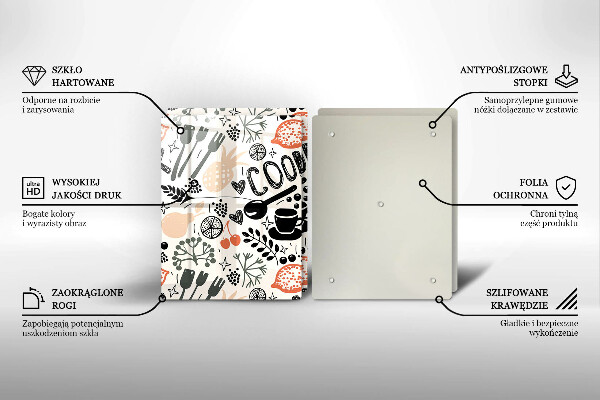 Protection plaque induction Motif de cuisine de dessin animé