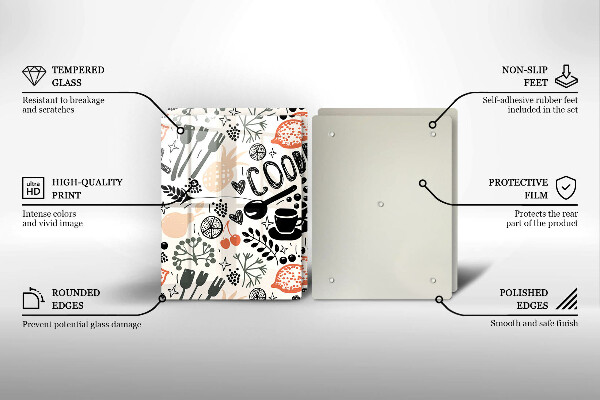 Protection plaque induction Motif de cuisine de dessin animé