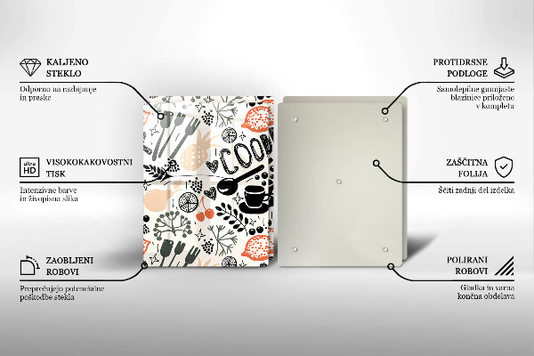 Protection plaque induction Motif de cuisine de dessin animé