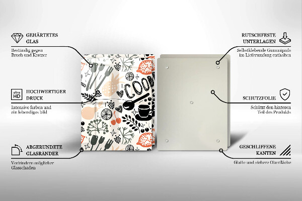 Protection plaque induction Motif de cuisine de dessin animé