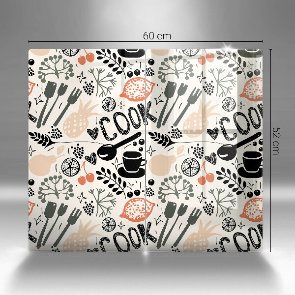 Protection plaque induction Motif de cuisine de dessin animé