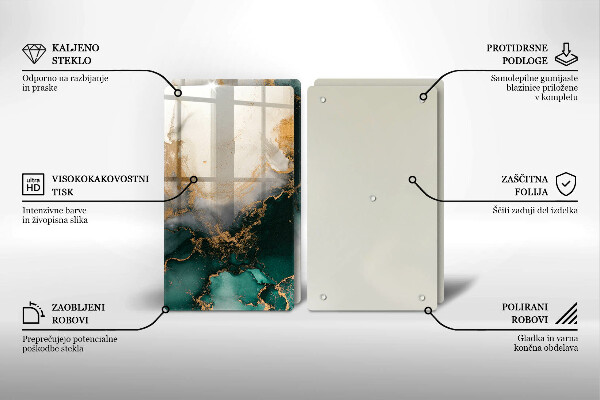 Protection plaque induction Marbre multicolore