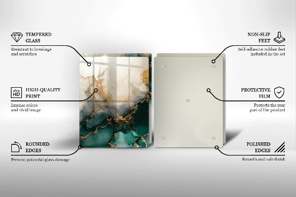 Protection plaque induction Marbre multicolore