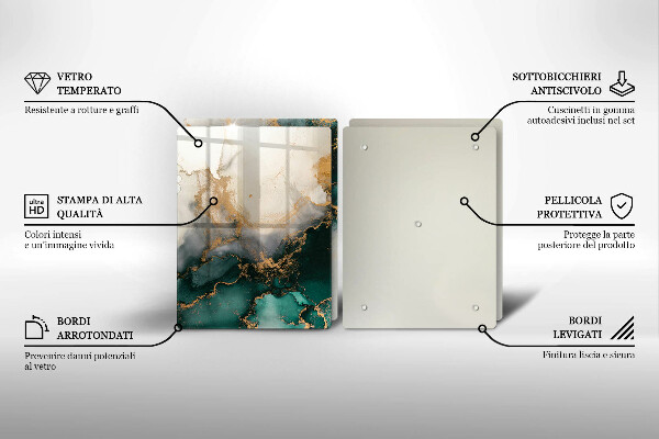 Protection plaque induction Marbre multicolore