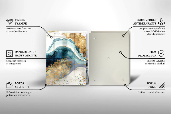 Protection plaque induction Marbre coloré