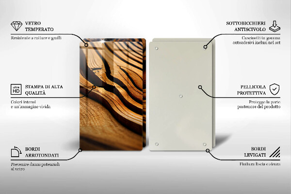 Protection plaque induction Souche de bois