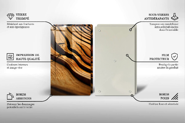 Protection plaque induction Souche de bois