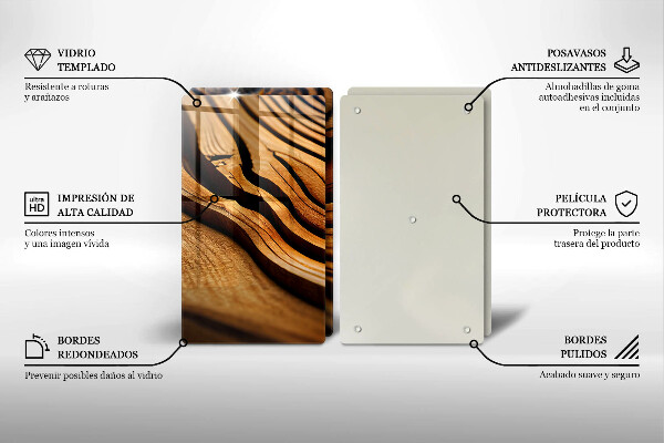 Protection plaque induction Souche de bois