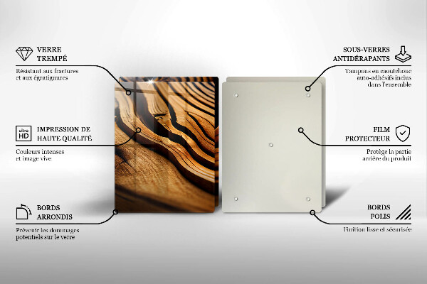 Protection plaque induction Souche de bois
