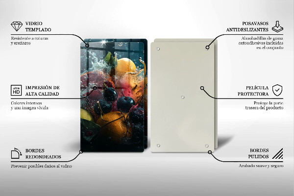 Protection plaque induction Fruits dans l'eau