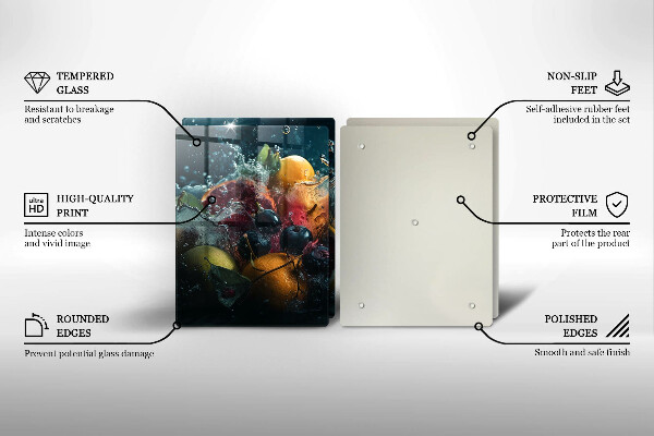 Protection plaque induction Fruits dans l'eau