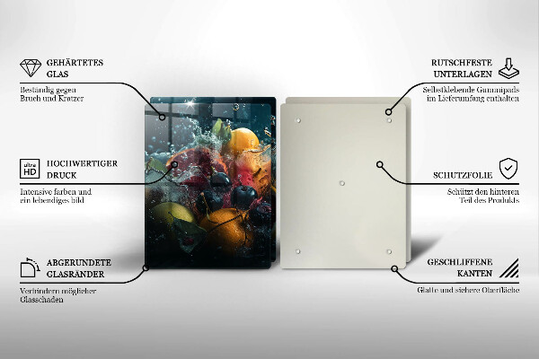 Protection plaque induction Fruits dans l'eau