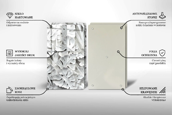 Protection plaque induction fleurs blanches