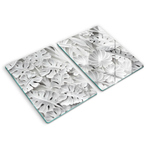 Protection plaque induction fleurs blanches