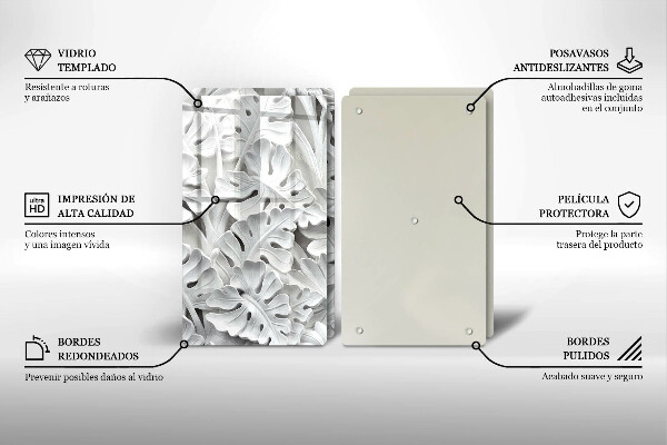 Protection plaque induction fleurs blanches