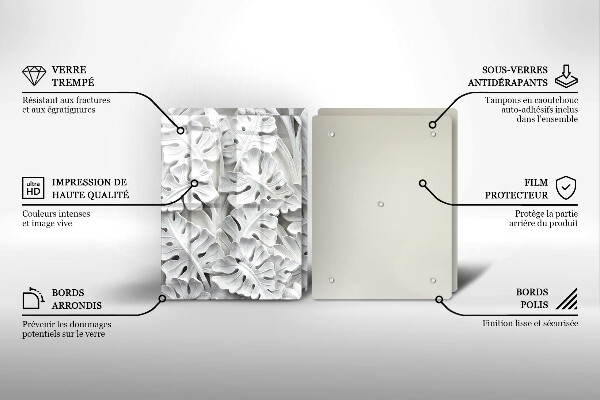 Protection plaque induction fleurs blanches