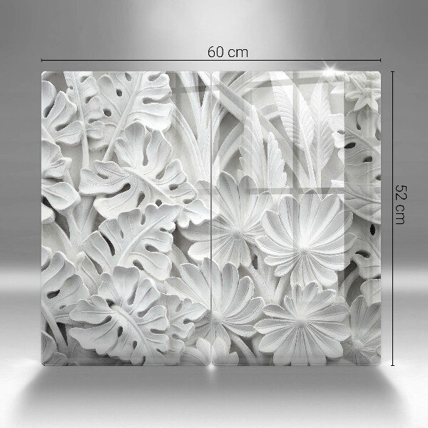 Protection plaque induction fleurs blanches