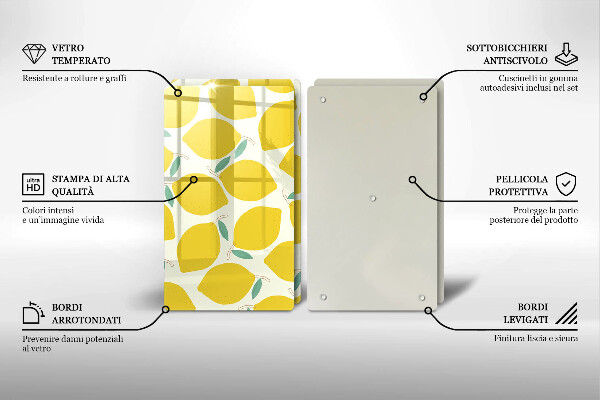 Protection plaque induction Citrons de dessin animé